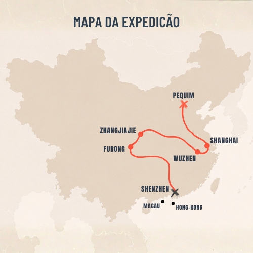 Mapa da expedição China Sem Filtros